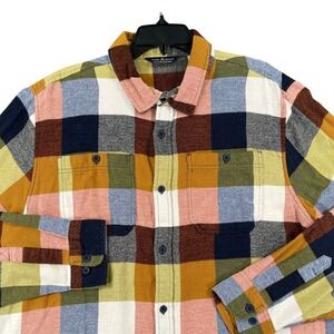 Alpine Design Flannel Shirt Mens XL Multi Color Block Plaid Button Up Outdoor